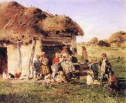 Vladimir Makovsky Village Children oil on canvas